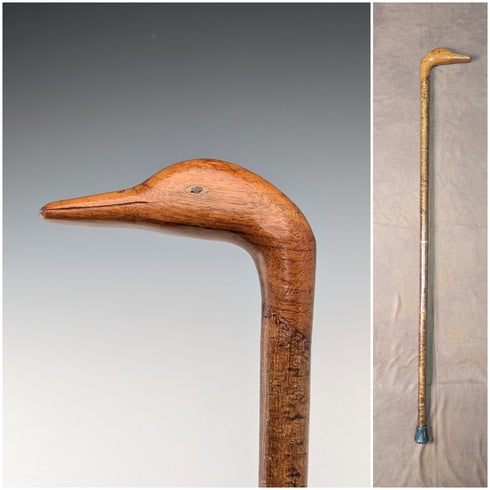 復古棕色軸豆豆頭手柄旅行拐杖 91 厘米